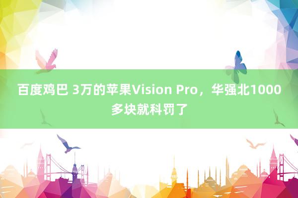 百度鸡巴 3万的苹果Vision Pro，华强北1000多块就科罚了