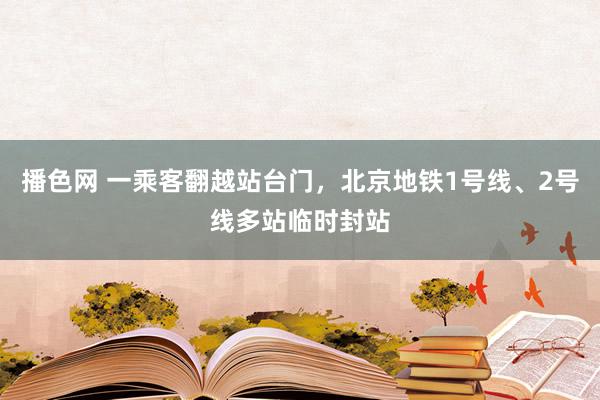 播色网 一乘客翻越站台门，北京地铁1号线、2号线多站临时封站