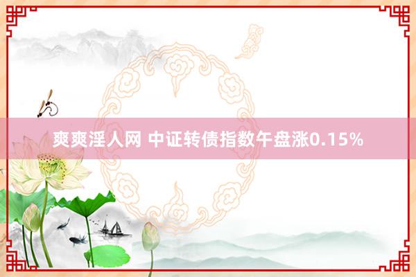 爽爽淫人网 中证转债指数午盘涨0.15%