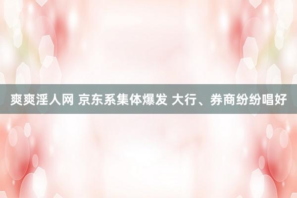 爽爽淫人网 京东系集体爆发 大行、券商纷纷唱好