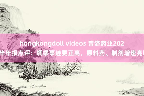 hongkongdoll videos 普洛药业2024半年报点评：绸缪事迹更正高，原料药、制剂增速亮眼