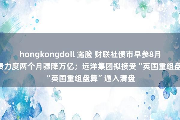 hongkongdoll 露脸 财联社债市早参8月21日|银行配债力度两个月骤降万亿；远洋集团拟接受“英国重组盘算”遁入清盘